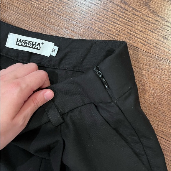 y2k black open leg metal detailed straight leg pants street wear grunge punk - Picture 7 of 9